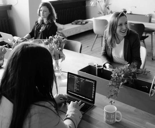 3 women at work.